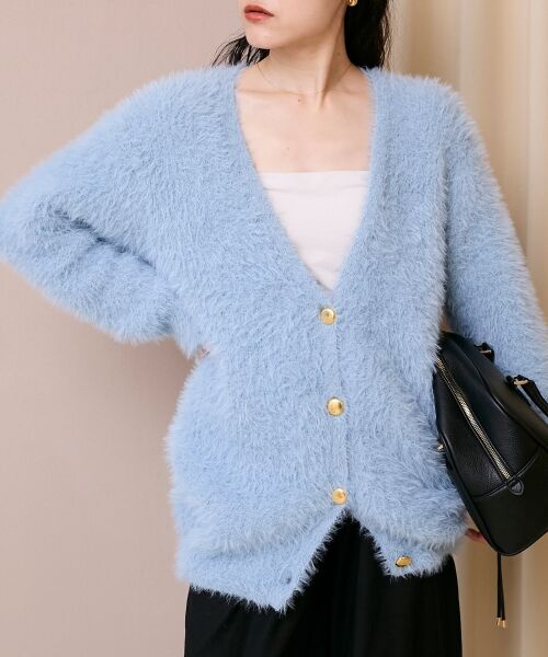le.coeur blanc / ルクールブラン カーディガン・ボレロ | 《WEB限定アイテム》フェザーヤーンラメニットカーディガン | 詳細18