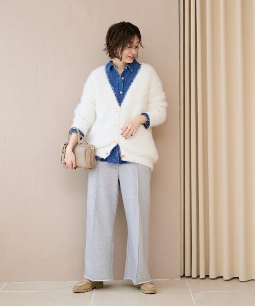 le.coeur blanc / ルクールブラン カーディガン・ボレロ | 《WEB限定アイテム》フェザーヤーンラメニットカーディガン | 詳細2