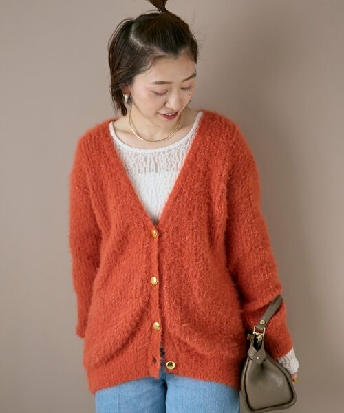 le.coeur blanc / ルクールブラン カーディガン・ボレロ | 《WEB限定アイテム》フェザーヤーンラメニットカーディガン | 詳細22