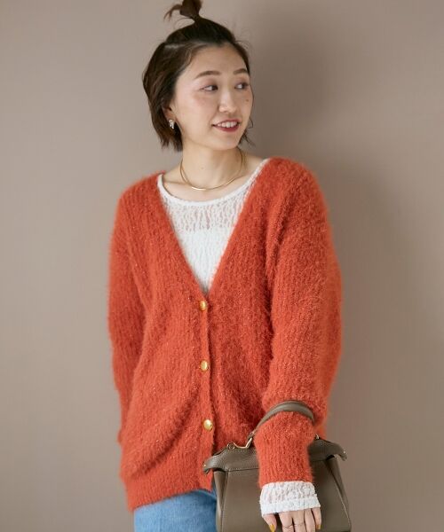 le.coeur blanc / ルクールブラン カーディガン・ボレロ | 《WEB限定アイテム》フェザーヤーンラメニットカーディガン | 詳細23
