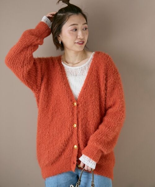le.coeur blanc / ルクールブラン カーディガン・ボレロ | 《WEB限定アイテム》フェザーヤーンラメニットカーディガン | 詳細24