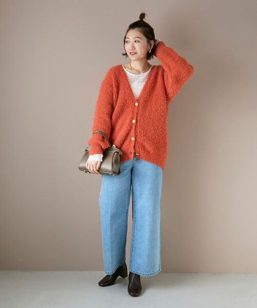 le.coeur blanc / ルクールブラン カーディガン・ボレロ | 《WEB限定アイテム》フェザーヤーンラメニットカーディガン | 詳細28