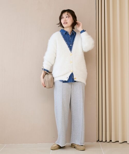 le.coeur blanc / ルクールブラン カーディガン・ボレロ | 《WEB限定アイテム》フェザーヤーンラメニットカーディガン | 詳細3