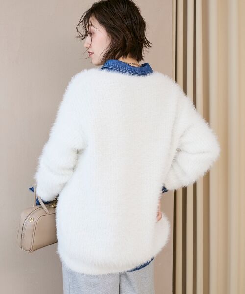 le.coeur blanc / ルクールブラン カーディガン・ボレロ | 《WEB限定アイテム》フェザーヤーンラメニットカーディガン | 詳細7