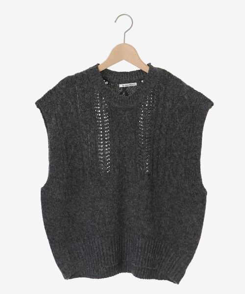 le.coeur blanc / ルクールブラン ベスト | 《WEB限定アイテム》ケーブル柄ニットベスト | 詳細1