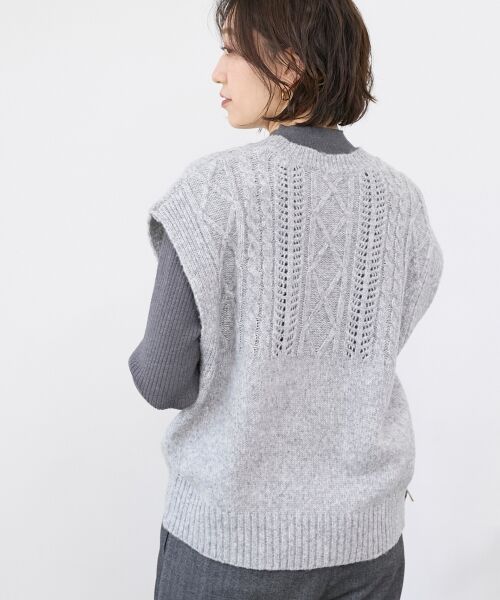 le.coeur blanc / ルクールブラン ベスト | 《WEB限定アイテム》ケーブル柄ニットベスト | 詳細10