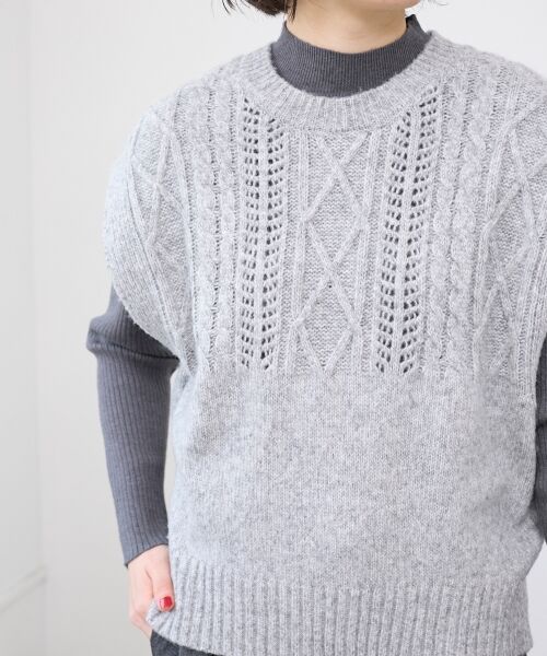le.coeur blanc / ルクールブラン ベスト | 《WEB限定アイテム》ケーブル柄ニットベスト | 詳細11