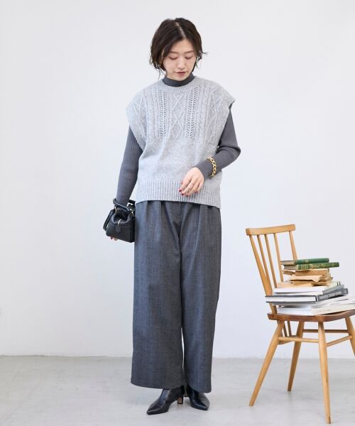 le.coeur blanc / ルクールブラン ベスト | 《WEB限定アイテム》ケーブル柄ニットベスト | 詳細12