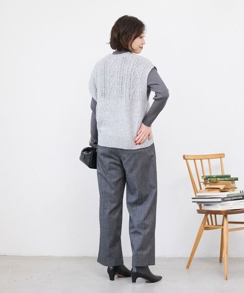 le.coeur blanc / ルクールブラン ベスト | 《WEB限定アイテム》ケーブル柄ニットベスト | 詳細13