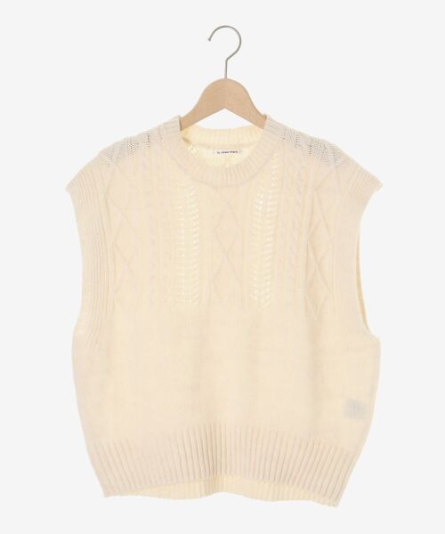 le.coeur blanc / ルクールブラン ベスト | 《WEB限定アイテム》ケーブル柄ニットベスト | 詳細14