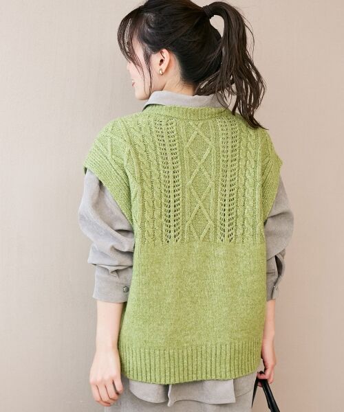 le.coeur blanc / ルクールブラン ベスト | 《WEB限定アイテム》ケーブル柄ニットベスト | 詳細29