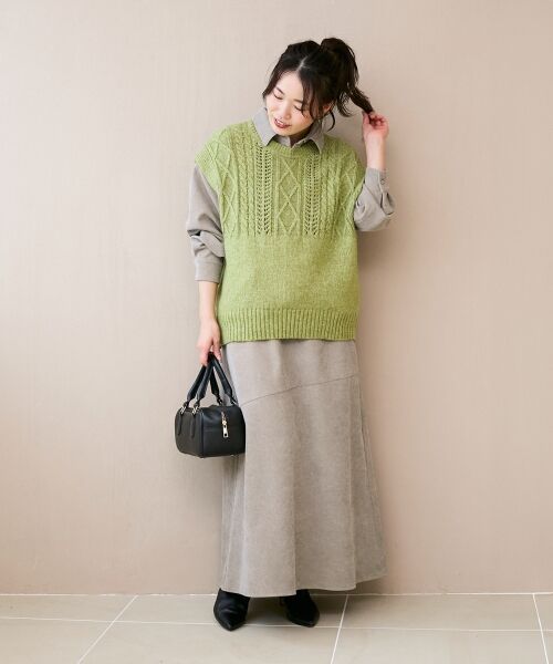 le.coeur blanc / ルクールブラン ベスト | 《WEB限定アイテム》ケーブル柄ニットベスト | 詳細30