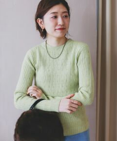 le.coeur blanc / ルクールブラン ニット・セーター | 《WEB限定アイテム》アイレットクルーリブニット