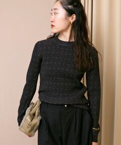 le.coeur blanc / ルクールブラン ニット・セーター | 《WEB限定アイテム》アイレットクルーリブニット