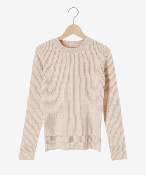 le.coeur blanc / ルクールブラン ニット・セーター | 《WEB限定アイテム》アイレットクルーリブニット | 詳細1