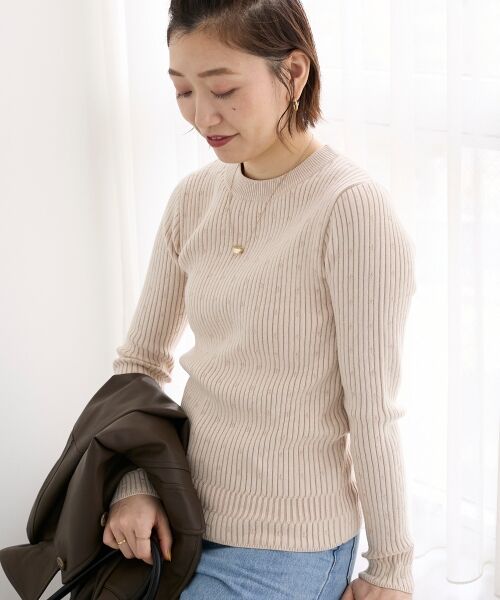 le.coeur blanc / ルクールブラン ニット・セーター | 《WEB限定アイテム》アイレットクルーリブニット | 詳細10