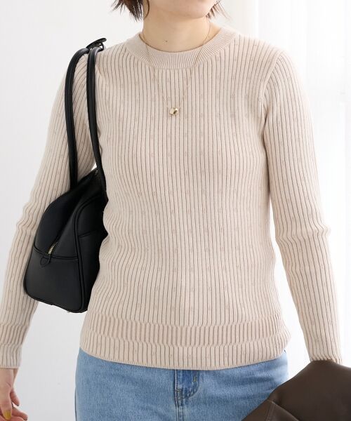 le.coeur blanc / ルクールブラン ニット・セーター | 《WEB限定アイテム》アイレットクルーリブニット | 詳細11