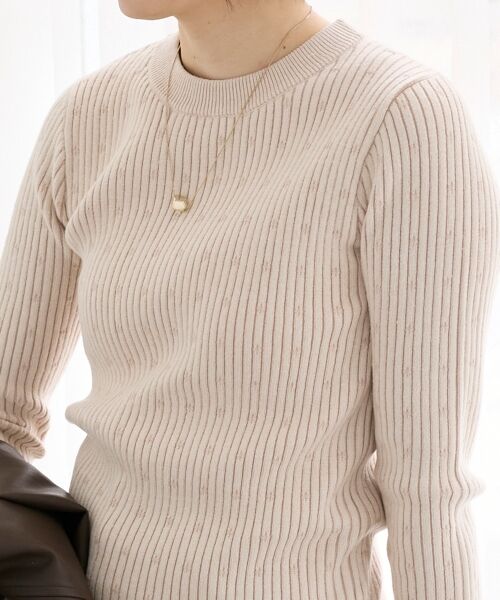 le.coeur blanc / ルクールブラン ニット・セーター | 《WEB限定アイテム》アイレットクルーリブニット | 詳細12