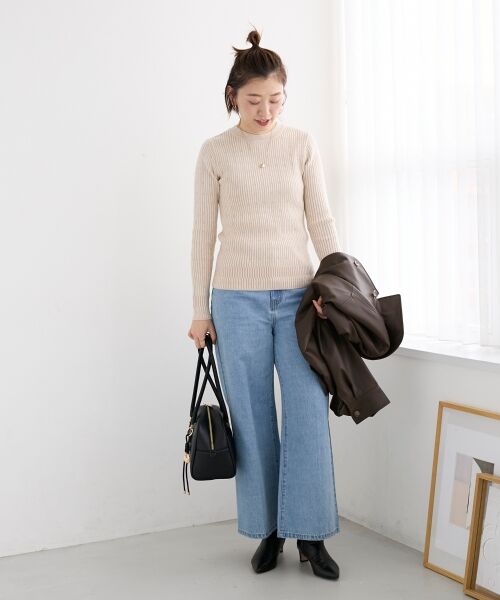 le.coeur blanc / ルクールブラン ニット・セーター | 《WEB限定アイテム》アイレットクルーリブニット | 詳細14