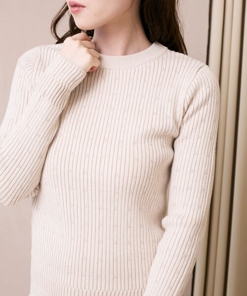 le.coeur blanc / ルクールブラン ニット・セーター | 《WEB限定アイテム》アイレットクルーリブニット | 詳細3