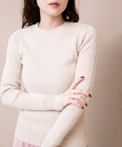 le.coeur blanc / ルクールブラン ニット・セーター | 《WEB限定アイテム》アイレットクルーリブニット | 詳細4