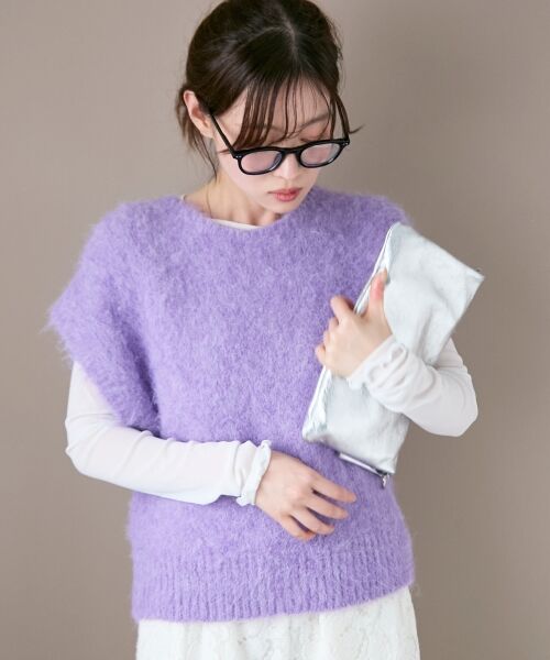 le.coeur blanc / ルクールブラン ベスト | 《WEB限定アイテム》ソフトシャギーニットベスト | 詳細11