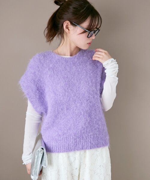 le.coeur blanc / ルクールブラン ベスト | 《WEB限定アイテム》ソフトシャギーニットベスト | 詳細12