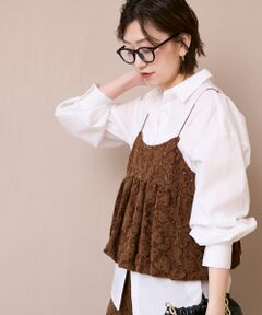 le.coeur blanc / ルクールブラン キャミソール・チューブトップ | 《WEB限定アイテム》起毛レースバルーンキャミ