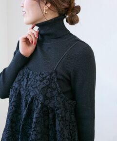 le.coeur blanc / ルクールブラン キャミソール・チューブトップ | 《WEB限定アイテム》起毛レースバルーンキャミ