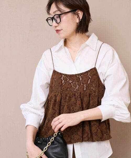 le.coeur blanc / ルクールブラン キャミソール・チューブトップ | 《WEB限定アイテム》起毛レースバルーンキャミ | 詳細12