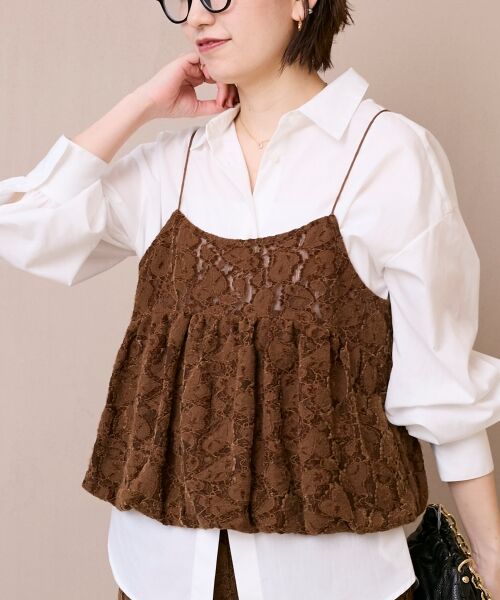 le.coeur blanc / ルクールブラン キャミソール・チューブトップ | 《WEB限定アイテム》起毛レースバルーンキャミ | 詳細14