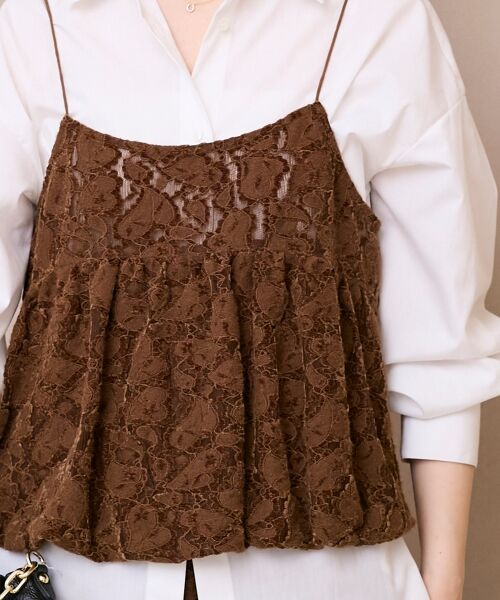 le.coeur blanc / ルクールブラン キャミソール・チューブトップ | 《WEB限定アイテム》起毛レースバルーンキャミ | 詳細16