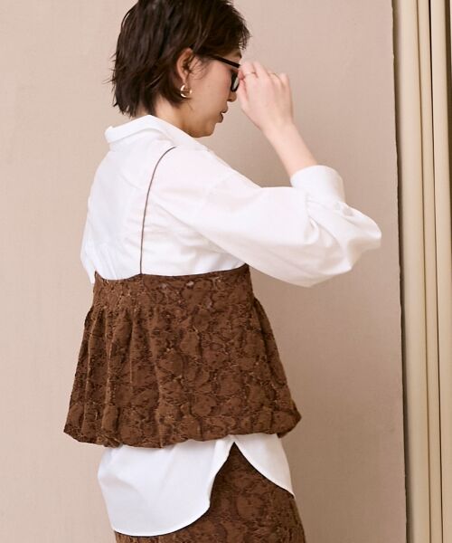 le.coeur blanc / ルクールブラン キャミソール・チューブトップ | 《WEB限定アイテム》起毛レースバルーンキャミ | 詳細18