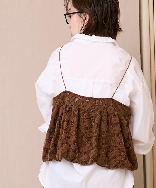 le.coeur blanc / ルクールブラン キャミソール・チューブトップ | 《WEB限定アイテム》起毛レースバルーンキャミ | 詳細19