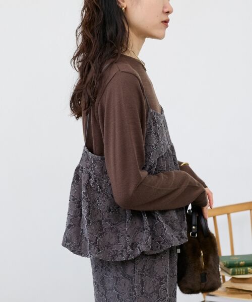 le.coeur blanc / ルクールブラン キャミソール・チューブトップ | 《WEB限定アイテム》起毛レースバルーンキャミ | 詳細30