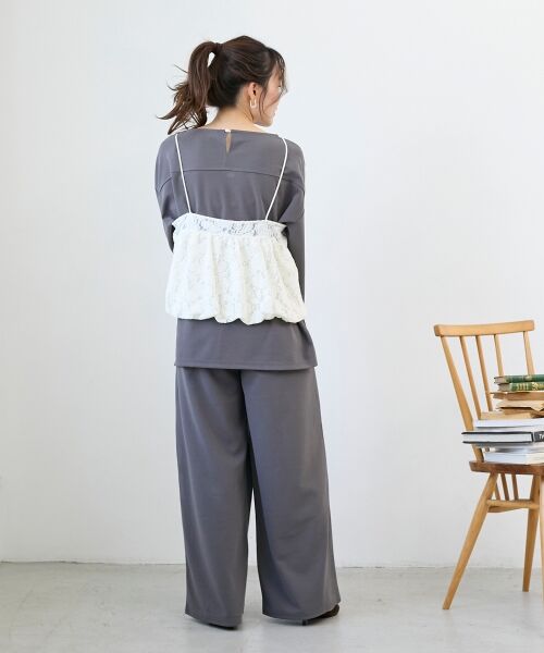 le.coeur blanc / ルクールブラン キャミソール・チューブトップ | 《WEB限定アイテム》起毛レースバルーンキャミ | 詳細5