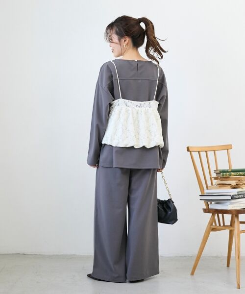 le.coeur blanc / ルクールブラン キャミソール・チューブトップ | 《WEB限定アイテム》起毛レースバルーンキャミ | 詳細6