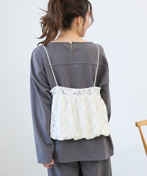 le.coeur blanc / ルクールブラン キャミソール・チューブトップ | 《WEB限定アイテム》起毛レースバルーンキャミ | 詳細9