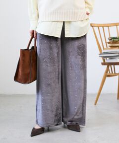 le.coeur blanc / ルクールブラン その他パンツ | 《WEB限定アイテム》グリッタードットベロアイージーパンツ