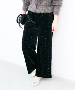 le.coeur blanc / ルクールブラン その他パンツ | 《WEB限定アイテム》グリッタードットベロアイージーパンツ