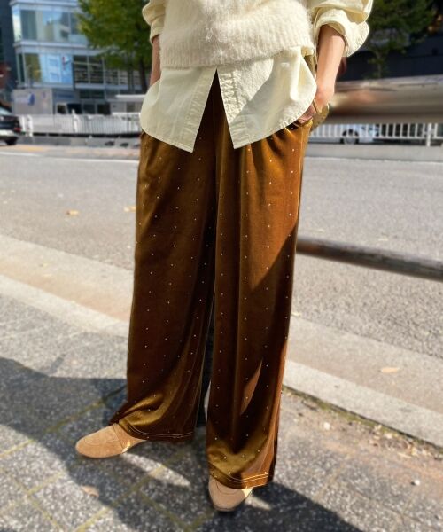 le.coeur blanc / ルクールブラン その他パンツ | 《WEB限定アイテム》グリッタードットベロアイージーパンツ | 詳細12