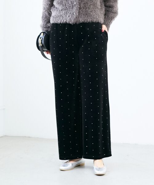 le.coeur blanc / ルクールブラン その他パンツ | 《WEB限定アイテム》グリッタードットベロアイージーパンツ | 詳細18