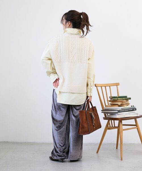 le.coeur blanc / ルクールブラン その他パンツ | 《WEB限定アイテム》グリッタードットベロアイージーパンツ | 詳細4