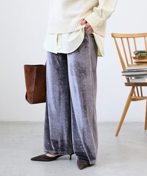 le.coeur blanc / ルクールブラン その他パンツ | 《WEB限定アイテム》グリッタードットベロアイージーパンツ | 詳細6