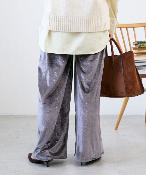 le.coeur blanc / ルクールブラン その他パンツ | 《WEB限定アイテム》グリッタードットベロアイージーパンツ | 詳細7
