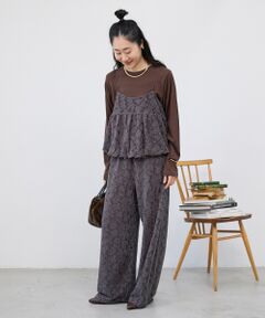 le.coeur blanc / ルクールブラン その他パンツ | 《WEB限定アイテム》起毛レースイージーパンツ