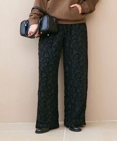 le.coeur blanc / ルクールブラン その他パンツ | 《WEB限定アイテム》起毛レースイージーパンツ