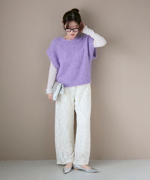 le.coeur blanc / ルクールブラン その他パンツ | 《WEB限定アイテム》起毛レースイージーパンツ | 詳細10