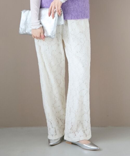le.coeur blanc / ルクールブラン その他パンツ | 《WEB限定アイテム》起毛レースイージーパンツ | 詳細11