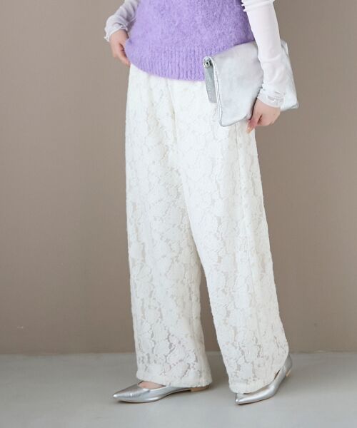 le.coeur blanc / ルクールブラン その他パンツ | 《WEB限定アイテム》起毛レースイージーパンツ | 詳細13